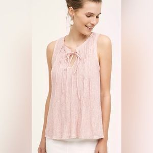 🤩 SzL Anthropologie crepe crinkle gauze sleeveless top swing tank lining